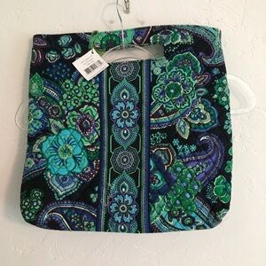 Vera Bradley Quilted Tote Small Black Green